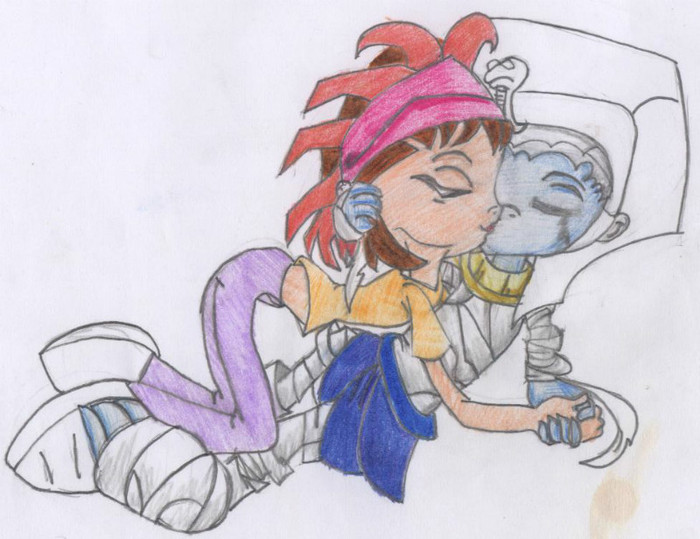 Tut_and_Cleo_kiss_by_dragonaliengal