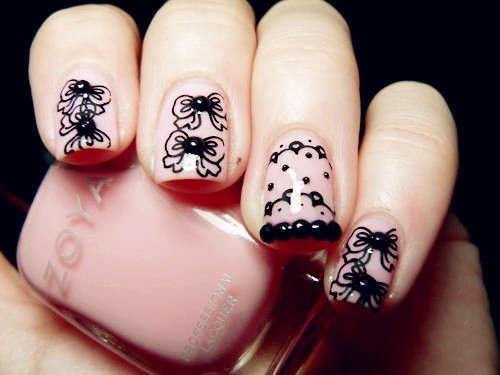 lovely pink nail art-f74294