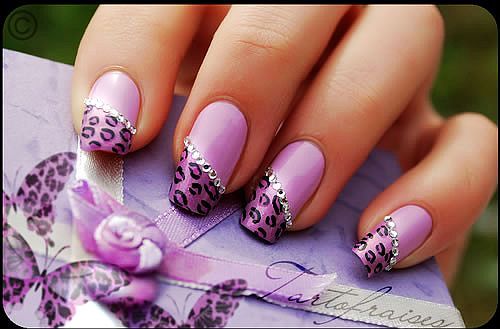 ultra rich purple diamond nail art-f31088