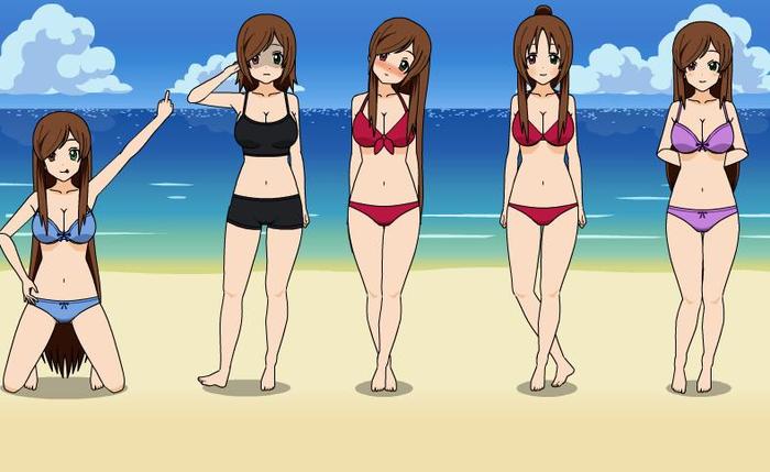 Moko, Kei, Miu, Miko si Mizo beach