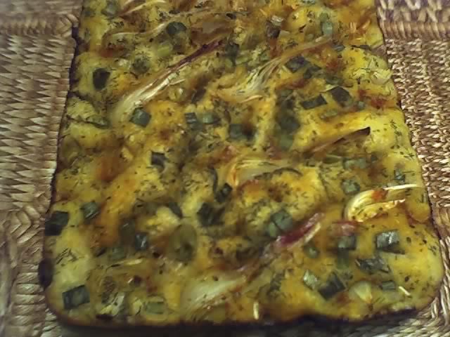 focaccia cu ceapa,marar si cimbru - PREPARATE DE POST