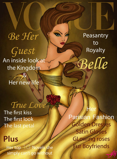 vogue_disney_darlings___belle__repainted__by_dantetyler-d4qy9k6 - Disney Princess in Vogue