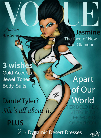 vogue_disney_darlings___jasmine__repainted__by_dantetyler-d4qyad1 - Disney Princess in Vogue
