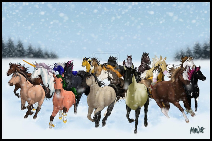 Dashing_Through_The_Snow_by_boribaby - Horses