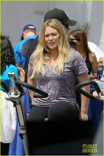 duff-physical-philanthropy-02 - Hilary Duff Pedal on the Pier with Haylie