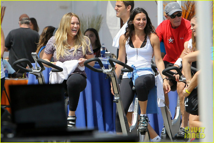 duff-physical-philanthropy-06 - Hilary Duff Pedal on the Pier with Haylie