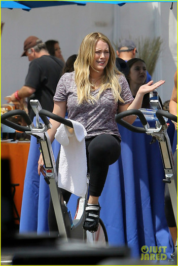 duff-physical-philanthropy-10 - Hilary Duff Pedal on the Pier with Haylie