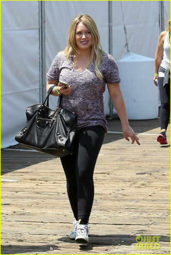 duff-physical-philanthropy-11 - Hilary Duff Pedal on the Pier with Haylie