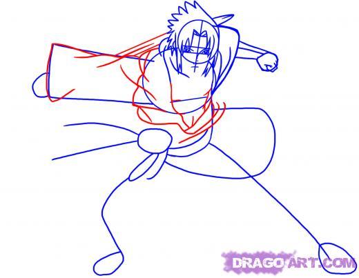 how-to-draw-sasuke-shippuden (3) - Daca vreti sa-l desenati pe Sasuke