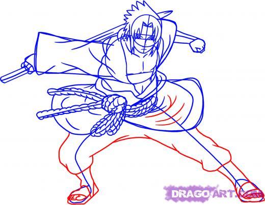 how-to-draw-sasuke-shippuden (5) - Daca vreti sa-l desenati pe Sasuke