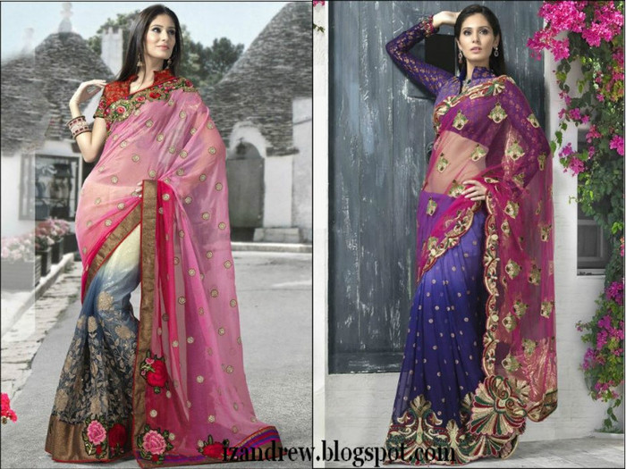 Bridal Sarees 2012  Silk SareesSaris  Indian Designer Saree Blouse Styles-izandrew.blogspot.com (3)