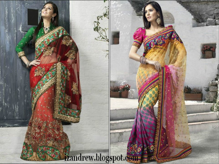 Bridal Sarees 2012  Silk SareesSaris  Indian Designer Saree Blouse Styles-izandrew.blogspot.com (4)