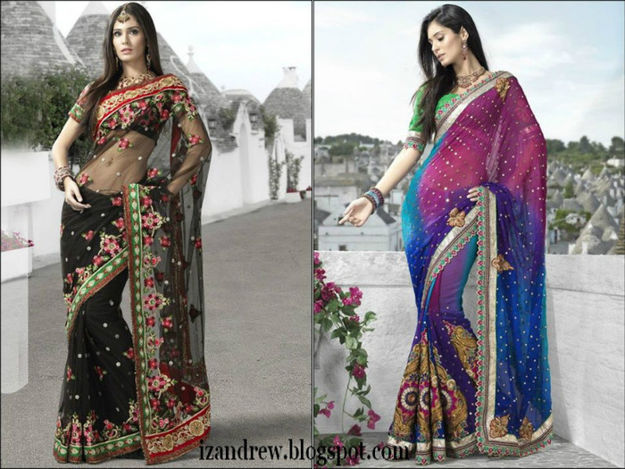 Bridal Sarees 2012  Silk SareesSaris  Indian Designer Saree Blouse Styles-izandrew.blogspot.com (5)