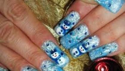 nails snowman - Unghi lungi