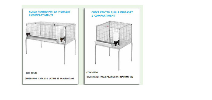 CUSCA PENTRU PUII DE INGRASAT  CU  UN SI 2 COMPARTIMENTE - 5-CATALOG PRODUSE PENTRU  GAINI