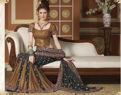 Modern Lehenga Style Bridal Saree - Alege 2