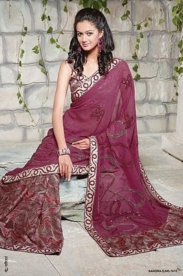 Simle Pink Color Saree