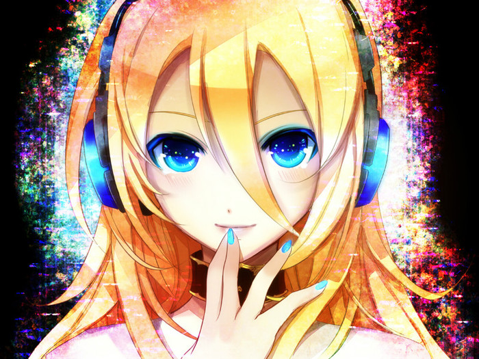 Konachan.com - 106496 blonde_hair blue_eyes close headphones lily_(vocaloid) vocaloid yuuki_kira