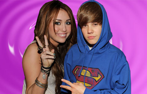 Miley-Cyrus-and-Justin-Bieber - justin miley si selena