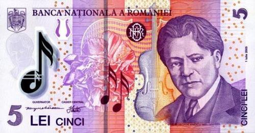 5_lei_fata - Banii romanesti