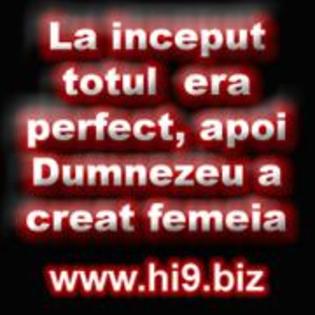 la inceput totul era perfect apoi dumnezeu a creat femeia