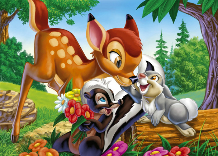 Imagini Bambi si prietenii iepurasul Bocanila, sconcsul Flower, pasarele, veverite  - 1 - Caprioara Bambi