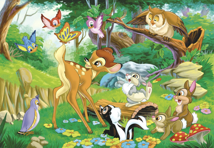 Imagini Bambi si prietenii iepurasul Bocanila, sconcsul Flower, pasarele, veverite  - 4 - Caprioara Bambi