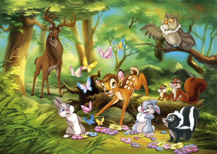 Imagini Bambi si prietenii iepurasul Bocanila, sconcsul Flower, pasarele, veverite  - 7 - Caprioara Bambi