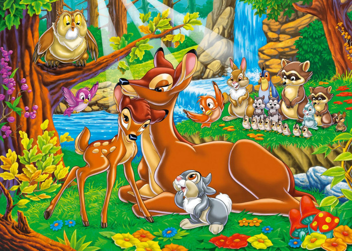 Imagini Bambi si prietenii iepurasul Bocanila, sconcsul Flower, pasarele, veverite  - 8