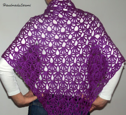 sal triunghiular handmade crosetat mov., - inspiratii crosetate