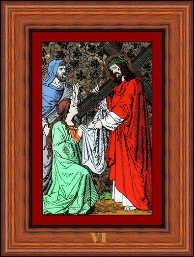 VI - Veronica %u015Fterge cu o maram%u0103 fa%u0163a lui Isus (Veronica Wipes the Face of Jesus) - DRUMUL CRUCII - STATIONS OF THE CROSS