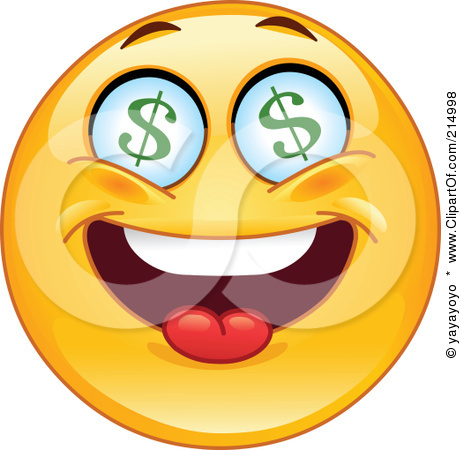 214998-Royalty-Free-RF-Clipart-Illustration-Of-A-Greedy-Emoticon-With-Dollar-Symbol-Eyes - Emoticons