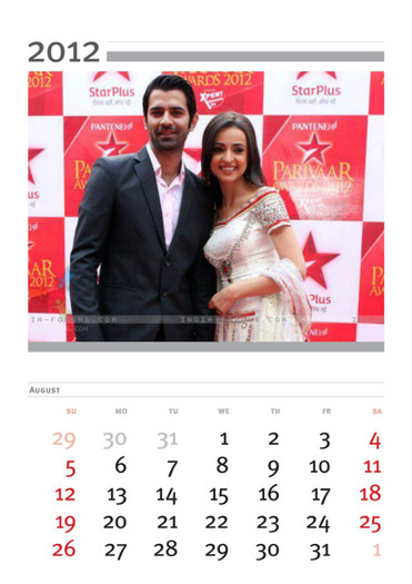 august - Calendar 2012 Barun si Sanaya
