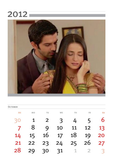 octombrie - Calendar 2012 Barun si Sanaya