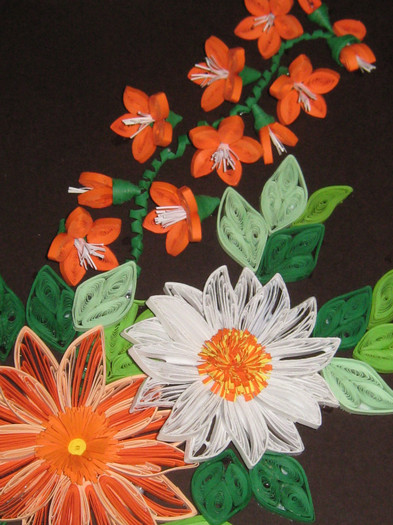 tablou cu flori quilling - Tablouri quilling