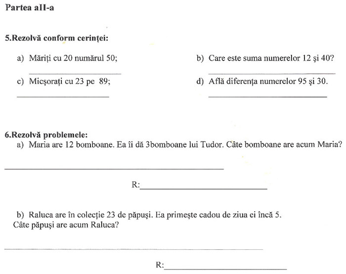 test matematica-2 - PAGINA INVATATORULUI-Rezultate evaluare matematica