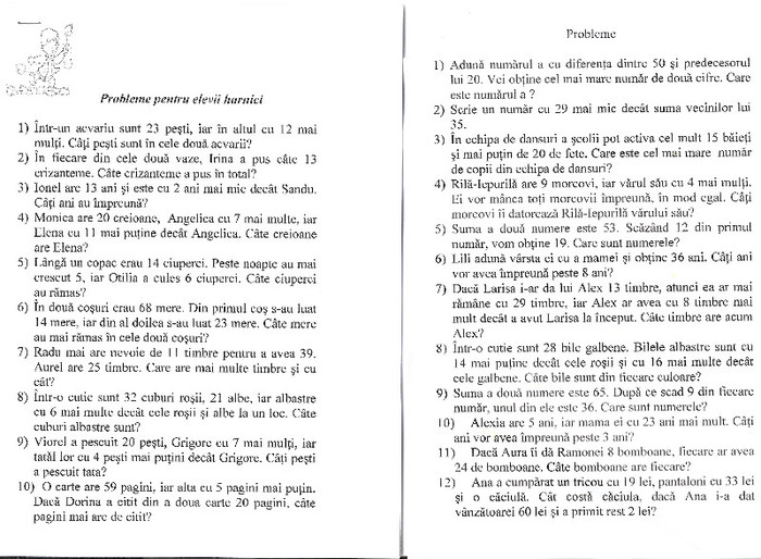 probleme matematica - Octombrie 2012-arhiva