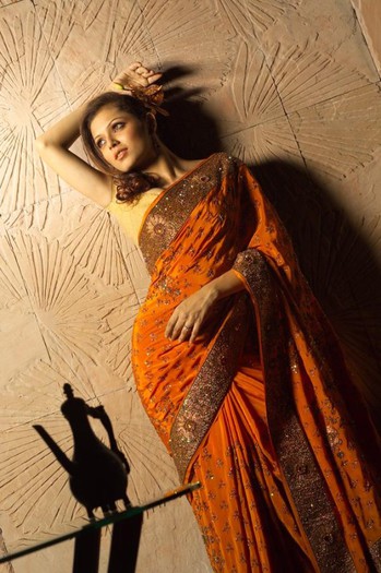 drashti saree orange