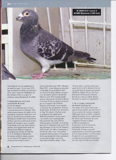 Articol aparut in revista Porumbelul Voiajor; Articol aparut in revista Porumbelul Voiajor
