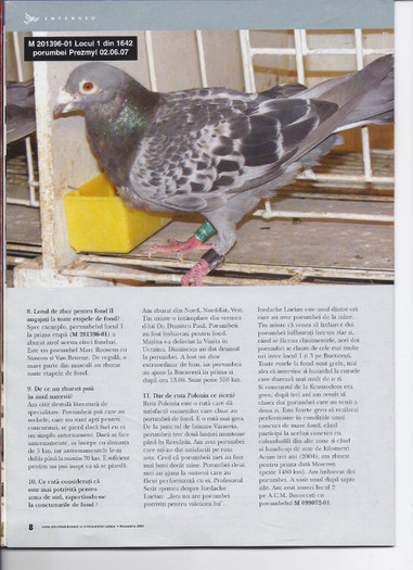 Articol aparut in revista Porumbelul Voiajor - Articol aparut in revista Porumbelul Voiajor