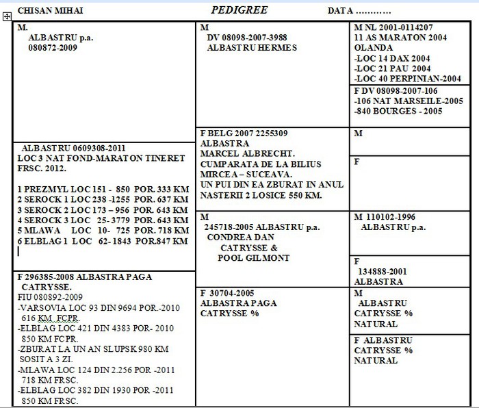 PEDIGREE 308 - REZULTATE 2012