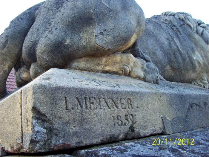 101_2341 Opera sculptorului austriac I.MEIXNER si anul 1852 .. - SIGHISOARA despre MONUMENTUL denumit   LA   LEU