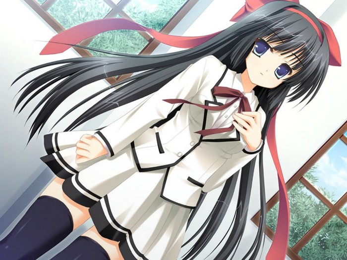 Obisnuiesc sa stau mai mult pe hol decat in clasa :-j - Descrierea mea in poze anime