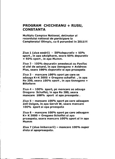 program pregatire porumbei