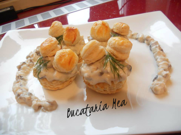 Vol-au-vent cu pui si ciuperci - Vol-au-vent cu pui si ciuperci