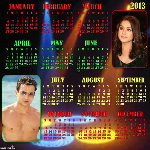 SaifandPreityLover - Cine vrea calendar 2013