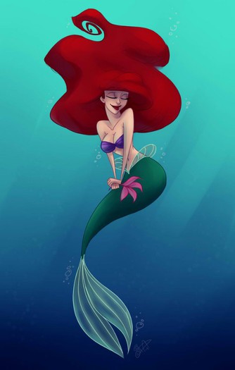 happy_ariel_by_uppun-d4gdtzj - PRINTESE DISNEY