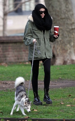 normal_121812walkfloydphilly002 - Walking her dog Floyd in Philadelphia Pennsylvania
