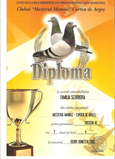 C03B9F88 - DIPLOME SI CUPE OBTINUTE 2012