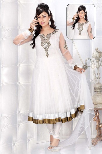 off-white-anarkali-salwar-kameez-6022 - Salwar Kameez